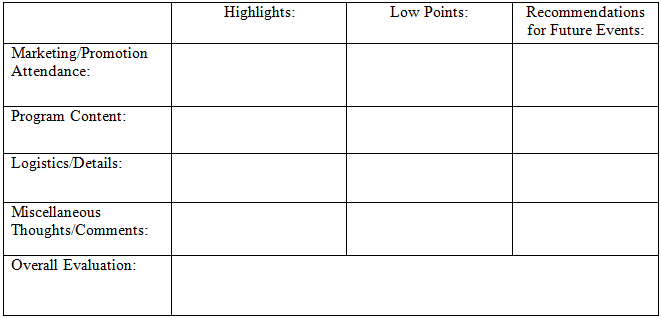 sample evaluation sheet